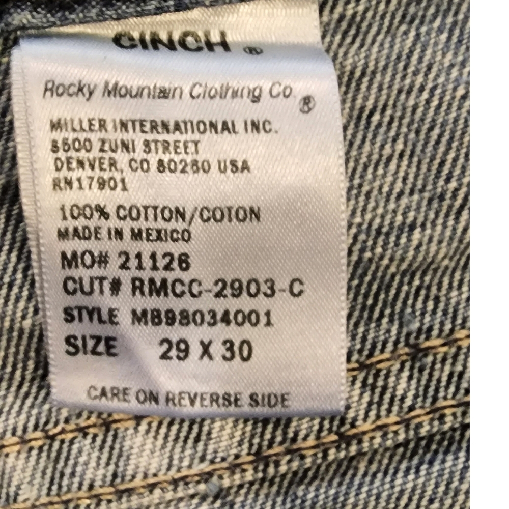 CINCH MENS SLIM FIT SILVER LABEL 29X30 - Picture 8 of 10